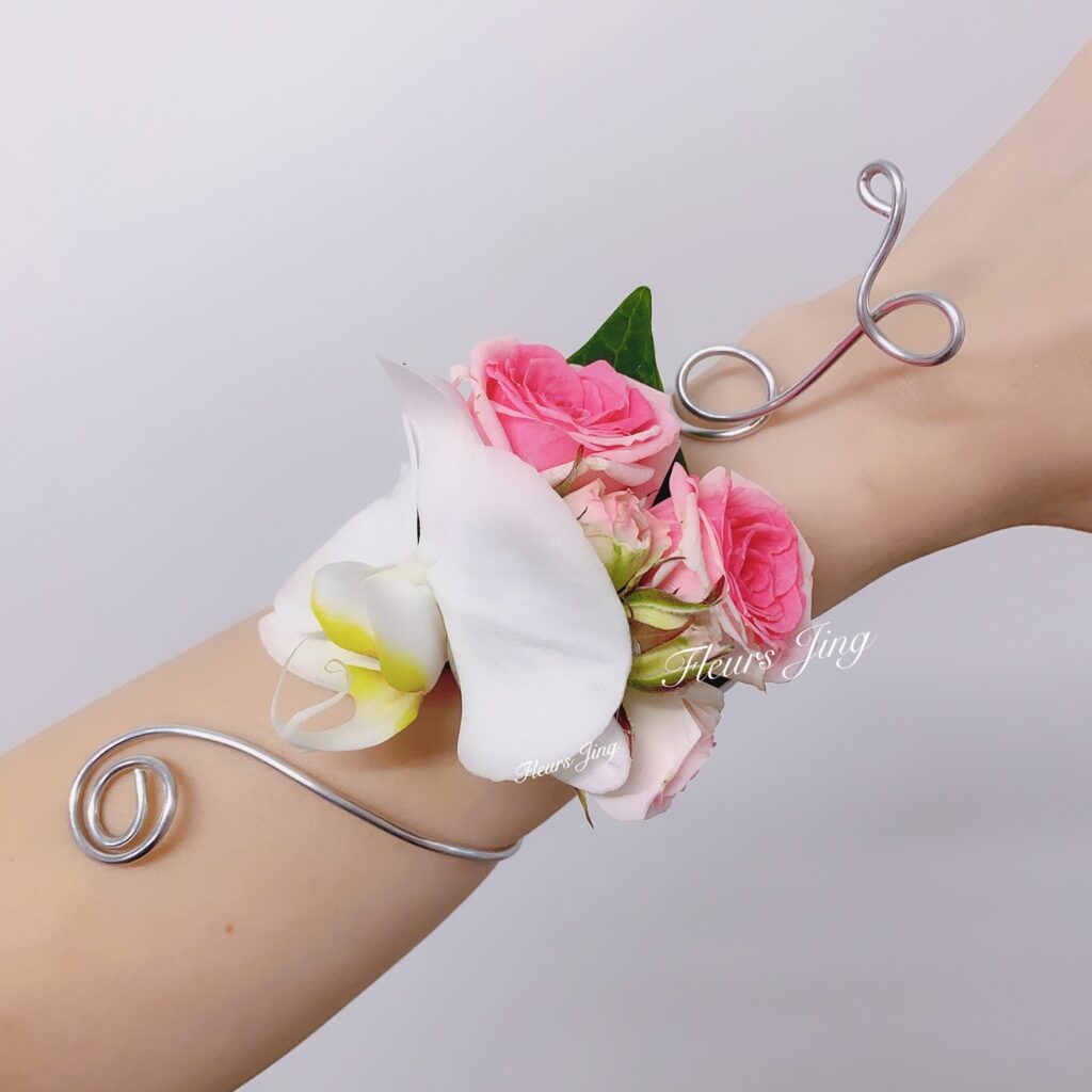 bracelet orchidée rose rose